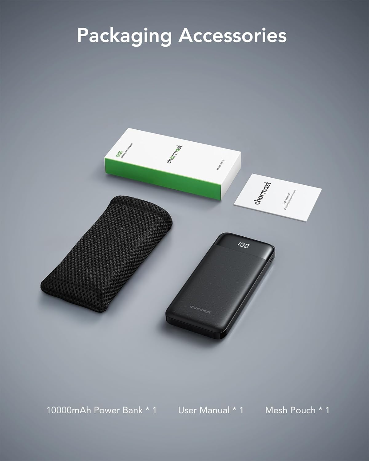 Portable Charger with Built in Cables, 10000mAh