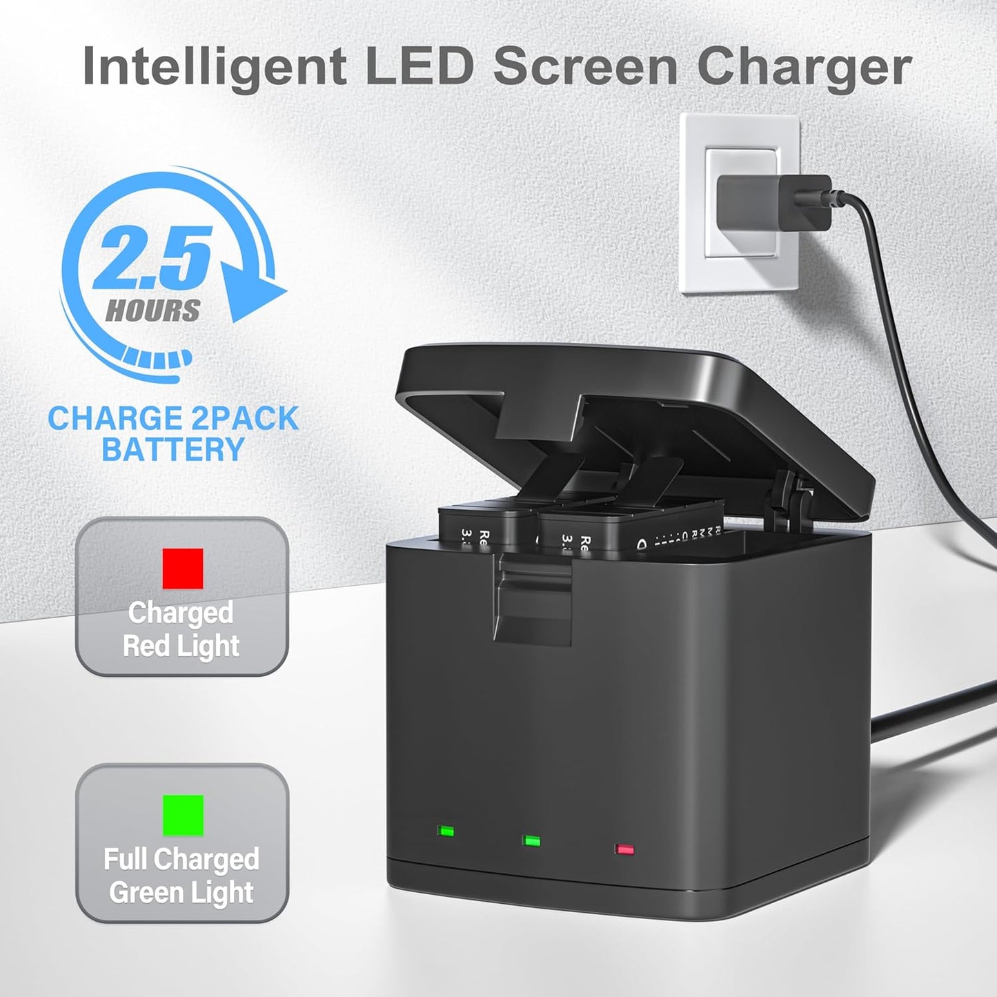 GoPro Hero 13 - 3 Pack Batteries and 3-Channel Battery Charger Station