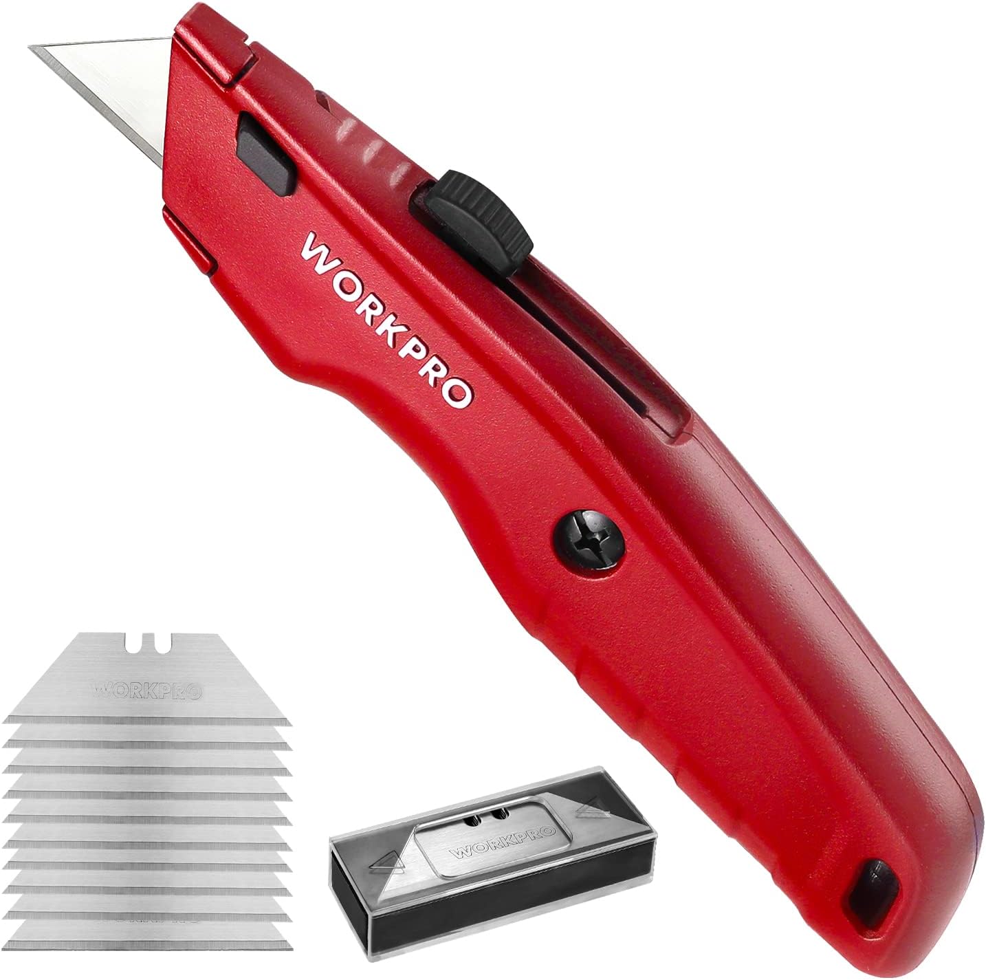 WORKPRO Premium Utility Knife, with 10 Extra Blades