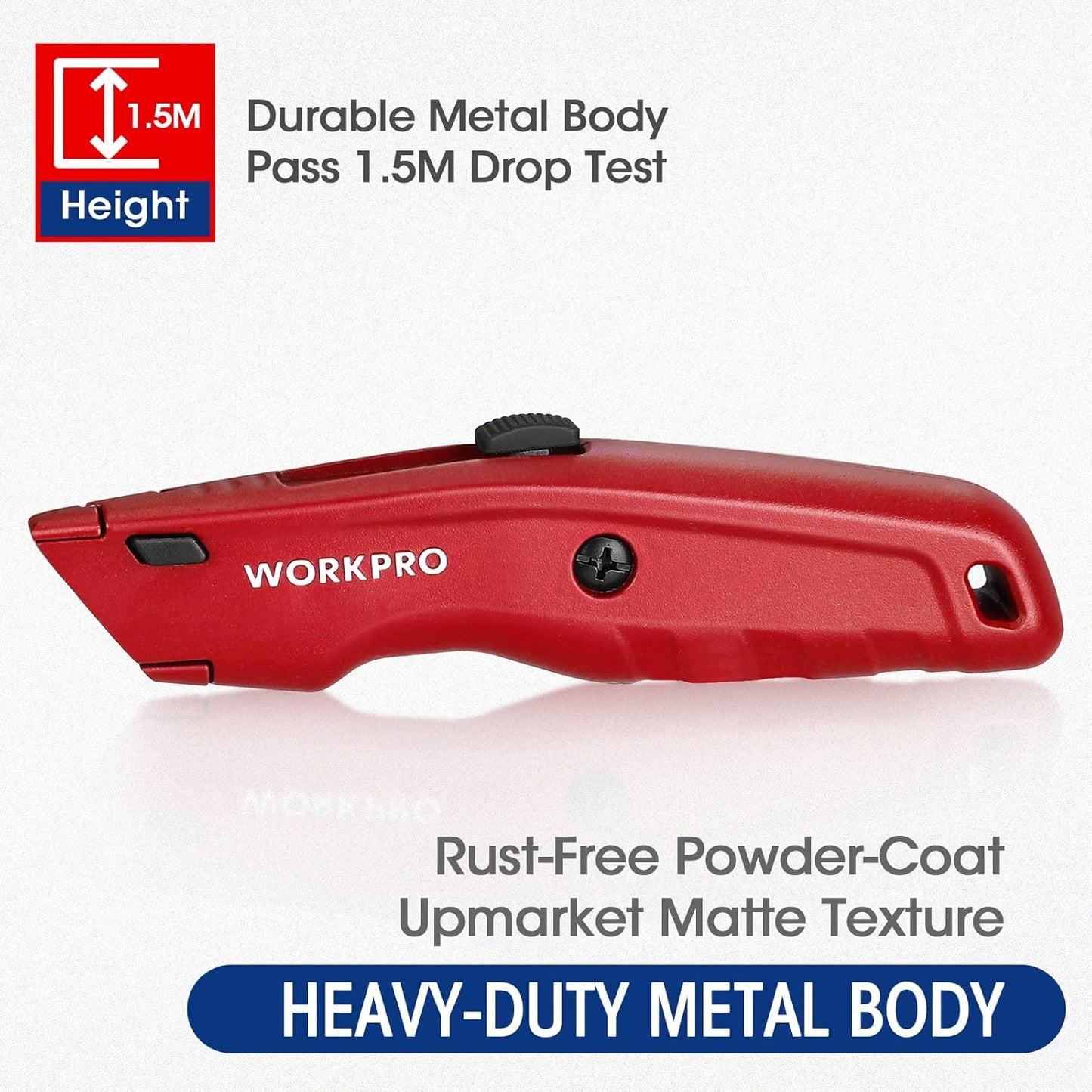 WORKPRO Premium Utility Knife, with 10 Extra Blades