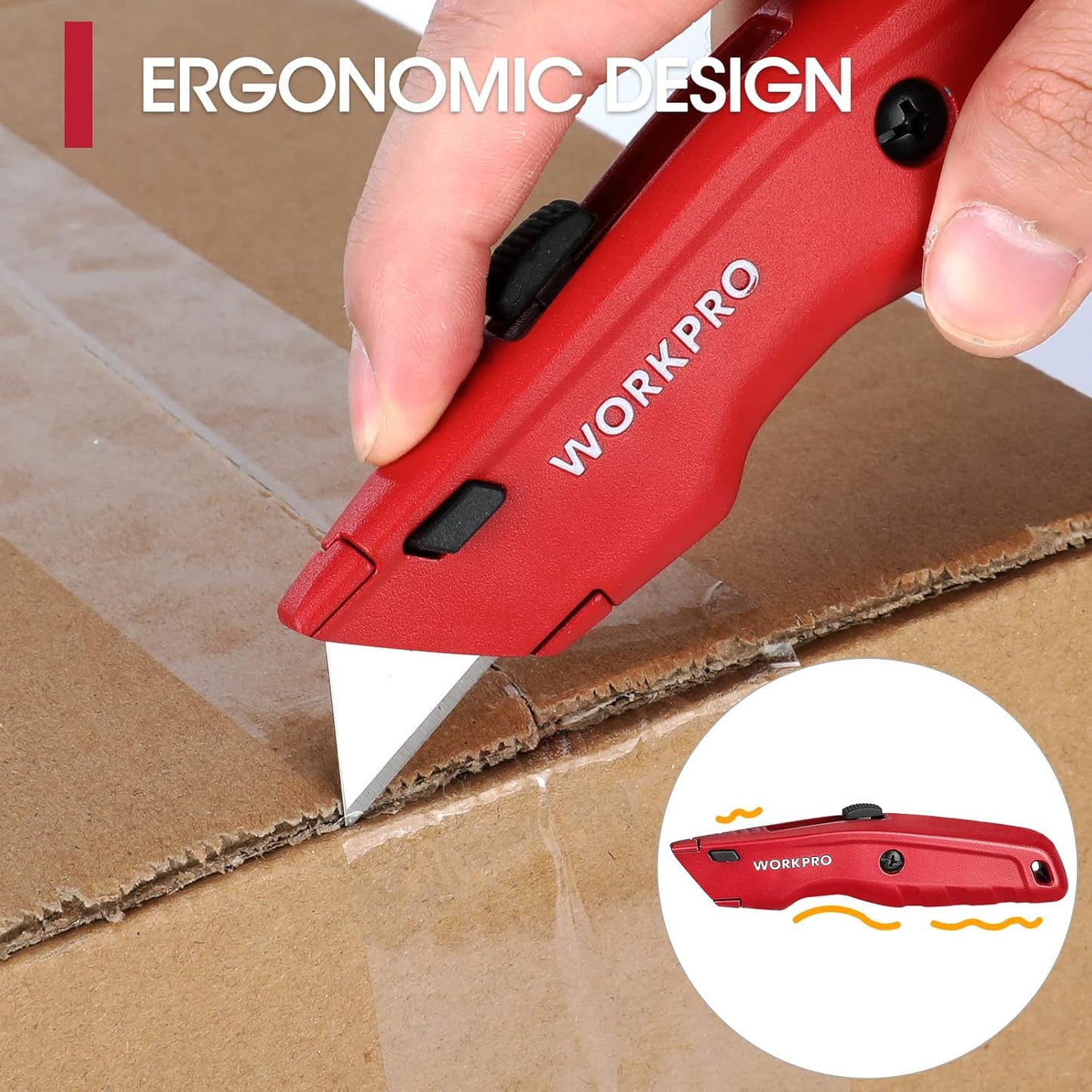 WORKPRO Premium Utility Knife, with 10 Extra Blades