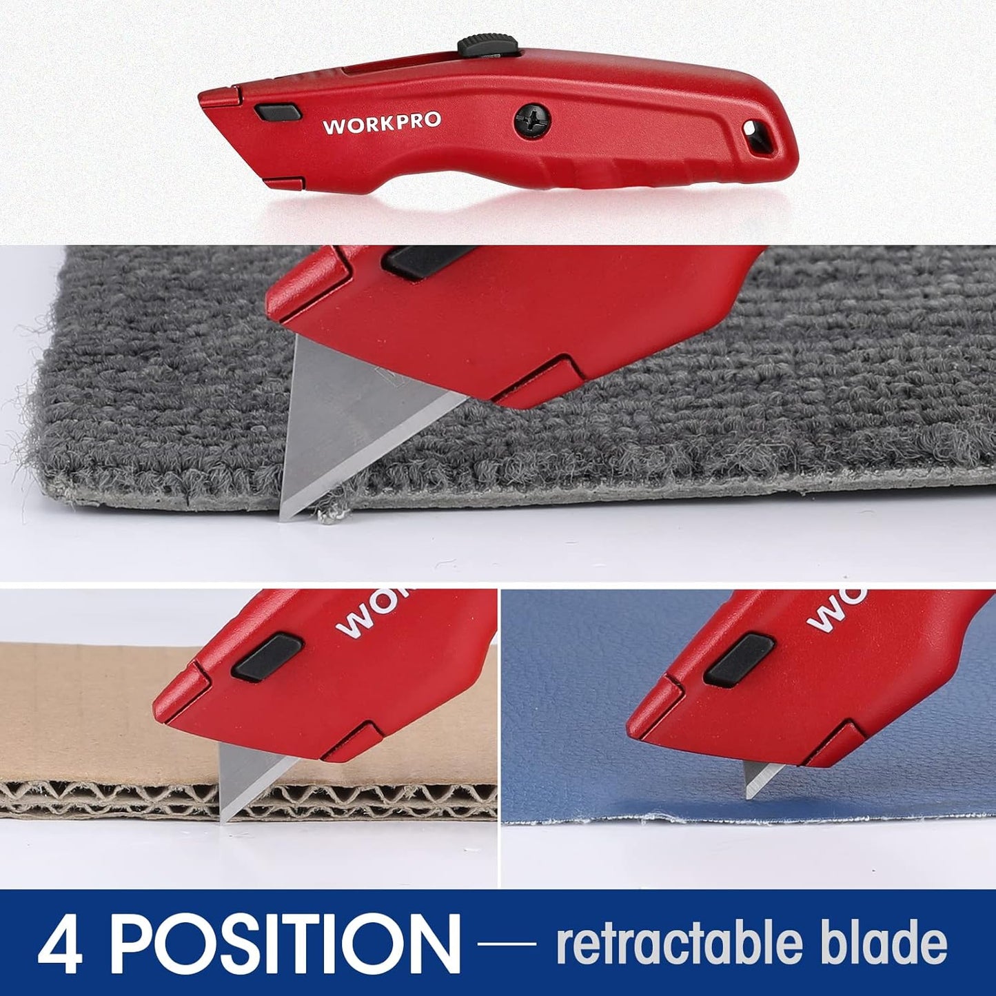 WORKPRO Premium Utility Knife, with 10 Extra Blades